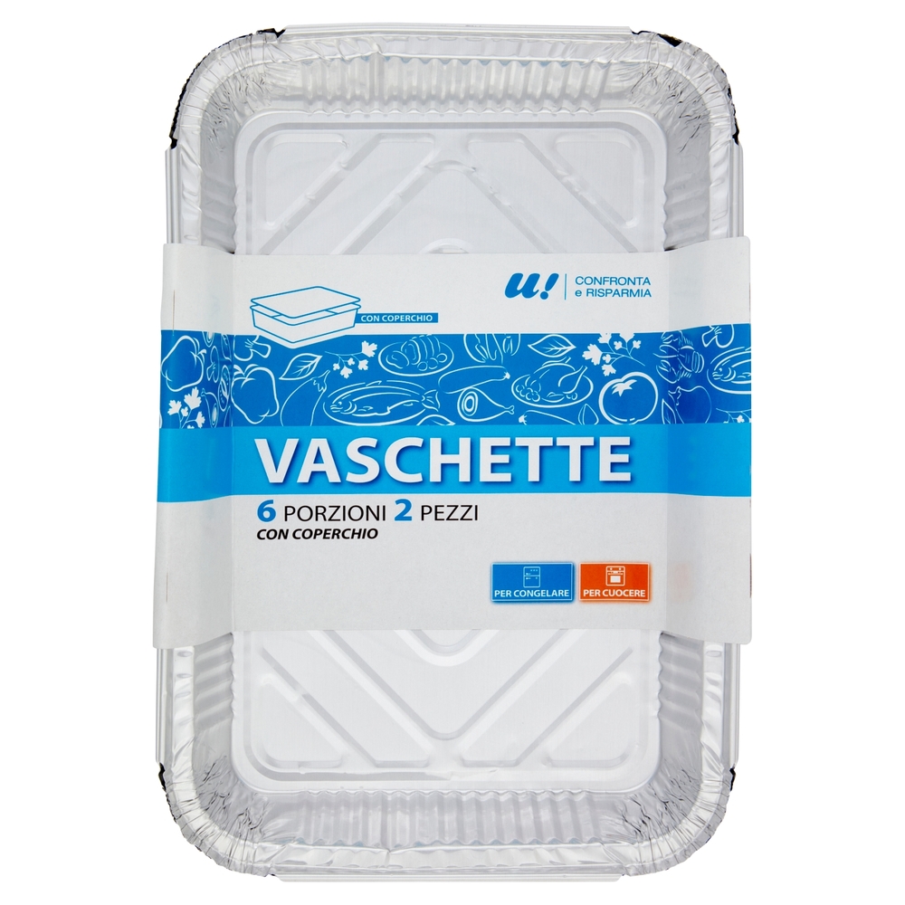 2 Vaschette 6 Porzioni con Coperchio U! Confronta e Risparmia